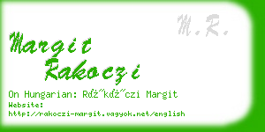 margit rakoczi business card